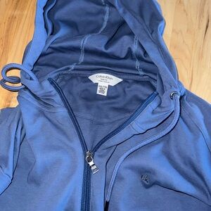 Calvin Klein Slate Blue Zip-Up Hoodie in XXL